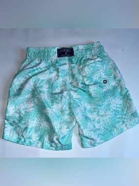 Brooksfield Swim Trunks Size 4 Green Tropical. Italian Designer